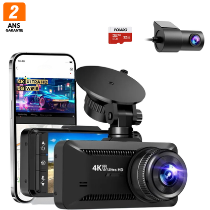 Dashcam DX6 4K Pro – Enregistrement Ultra HD avec caméras avant/arrière, vision nocturne et surveillance 24h/24