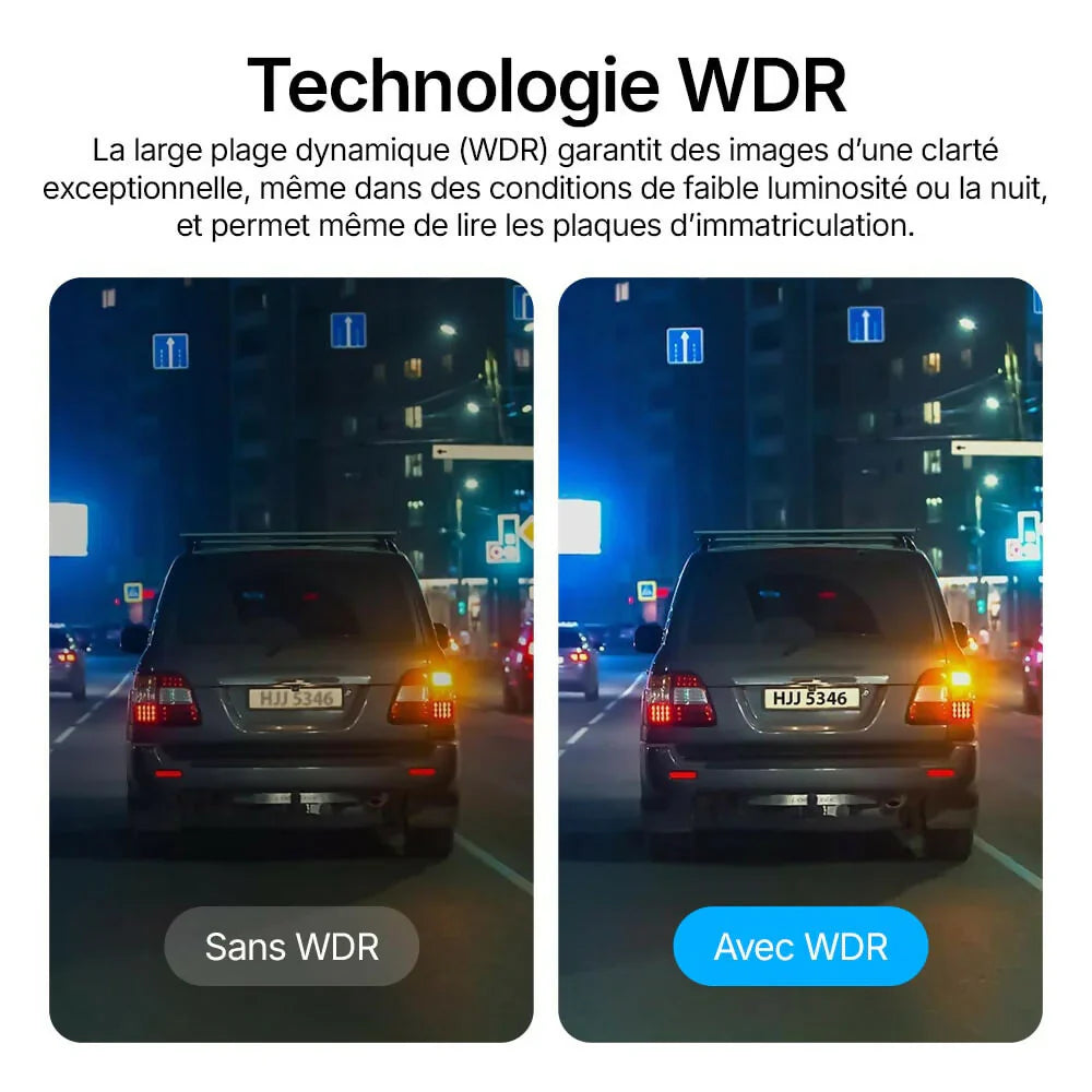 Dashcam DX6 4K Pro – Enregistrement Ultra HD avec caméras avant/arrière, vision nocturne et surveillance 24h/24